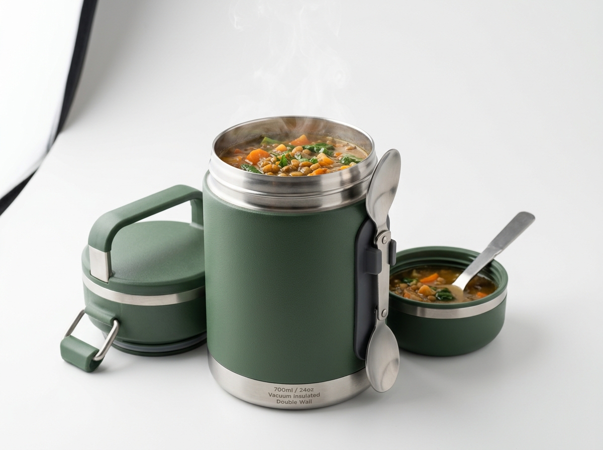 Industrial-Grade 700ml Double-Wall Vacuum Insulated Food Flask