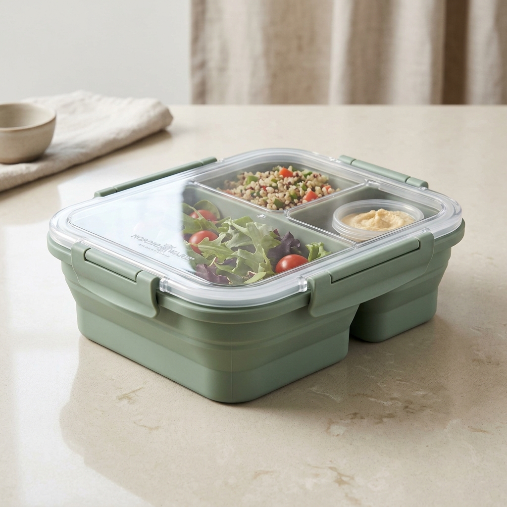 Collapsible Food-Grade Silicone Lunch Box